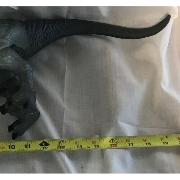 Vintage 2014 Velociraptor Dinosaur Rubber Toy Large 10" Tall 19" Long - Picture 7 of 8